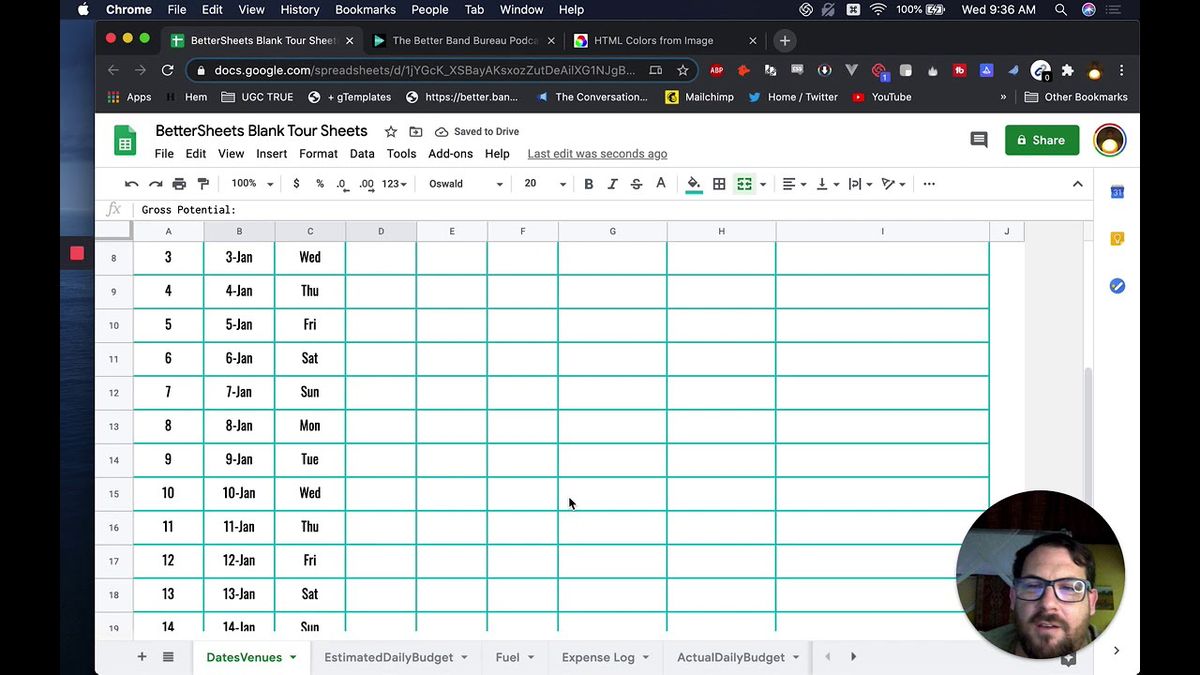 Sheet Review! Better Band Bureau Better Schedule